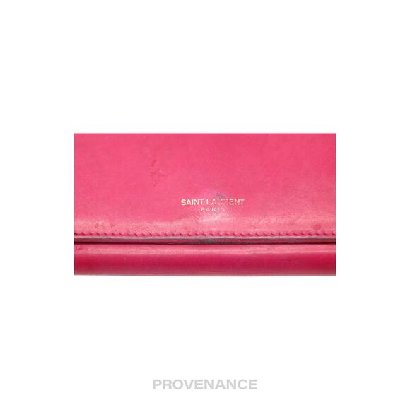 🔴 Saint Laurent Paris SLP Long Wallet - Pink Leather - Picture 5 of 10